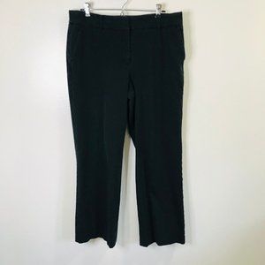 Talbots Newport Pants Size 14 Gray Black Stretch High Rise Bootcut Pleated